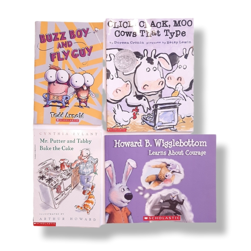 Bundle OF 4 Scholastic Books Early Reading Illustrated Stories Vintage Modern